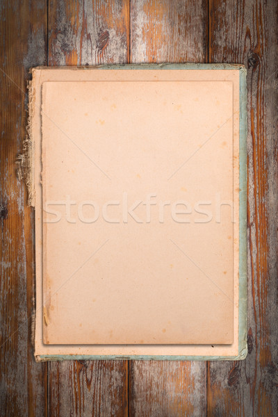 Altpapier Holz Hintergrund Rahmen Retro weiß Stock foto © grafvision
