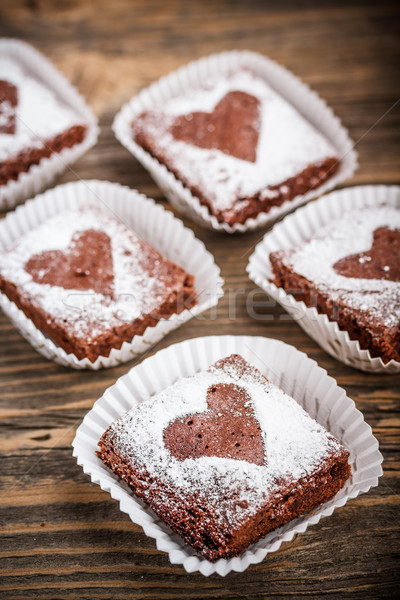 Chocolate brownies Stock photo © grafvision