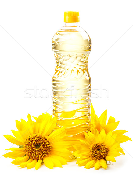 Aceite de girasol girasoles blanco flor alimentos botella Foto stock © grafvision