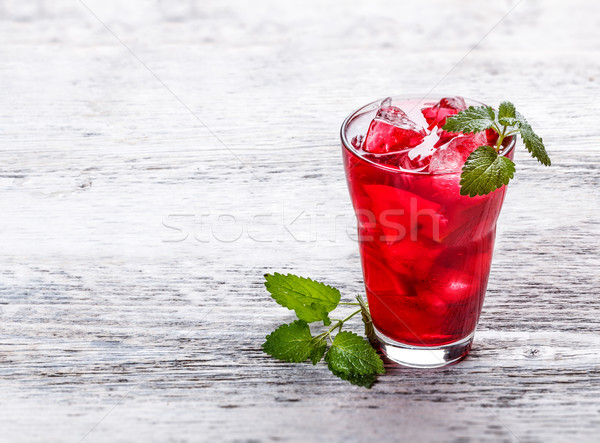 Stock photo: Fresh cold strawberry tea