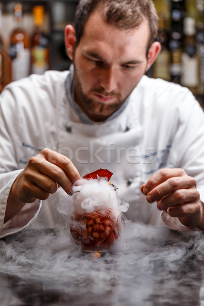 Fruit soup with dry ice Stock photo © grafvision