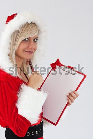 Christmas woman with an empty letter Stock photo © grafvision