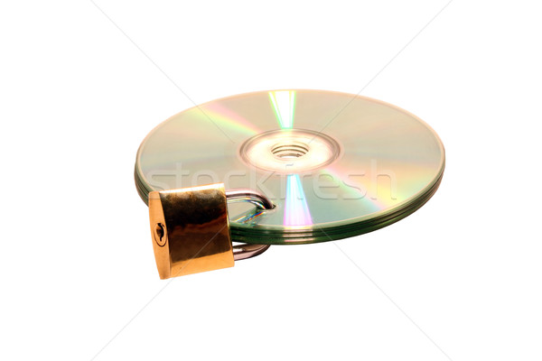Adat védelmez zárolt cd izolált fehér Stock fotó © grafvision