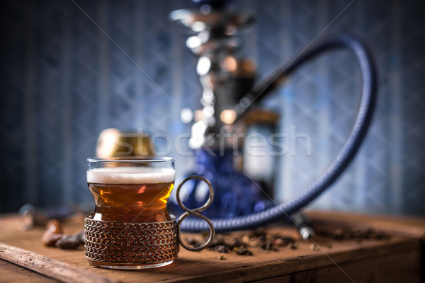 Black tea in glass cup Stock photo © grafvision