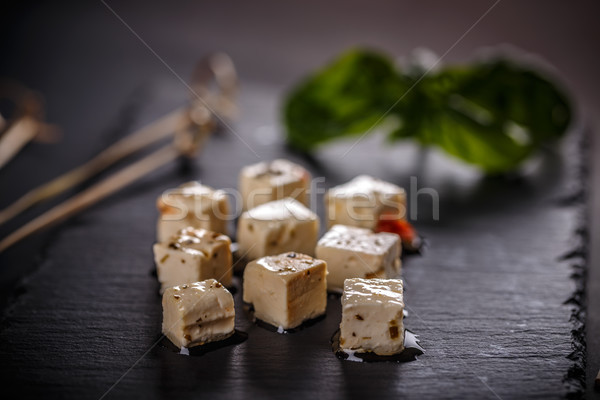 Cubes of cheese Stock photo © grafvision