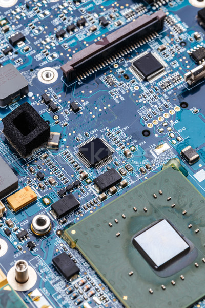 Stock foto: Integriert · Mikrochip · blau · Platine · Technologie · Netzwerk