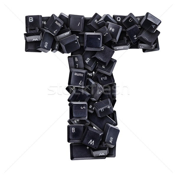 Letter T made of keyboard buttons Stock photo © grafvision