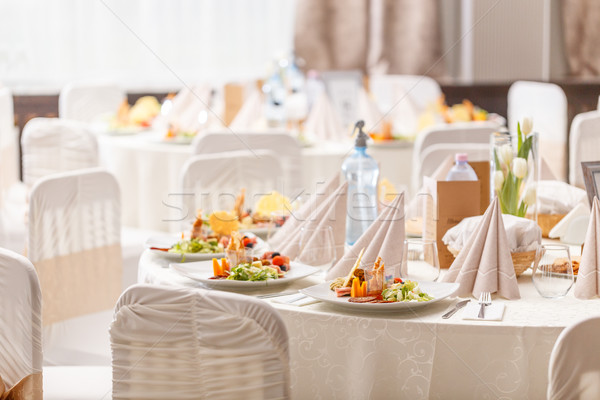 Foto stock: Luxo · comida · casamento · tabela · restaurante
