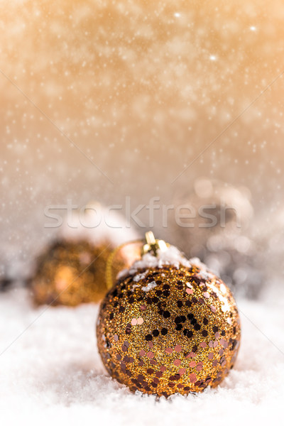 Noël balle flocon de neige résumé carte horizons [[stock_photo]] © grafvision