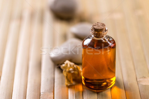 Fles bamboe achtergrond ontspannen gezonde Stockfoto © grafvision