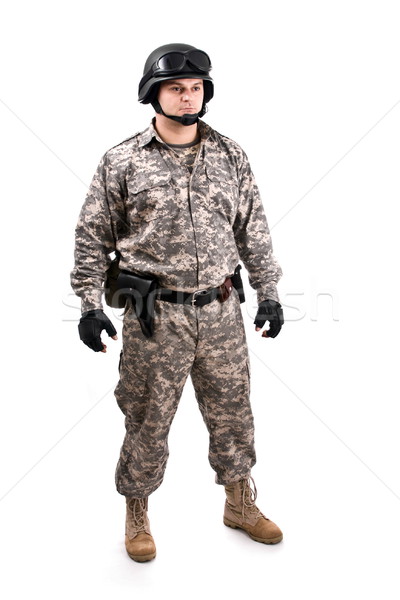 Ejército fuerzas soldado arma aislado Foto stock © grafvision