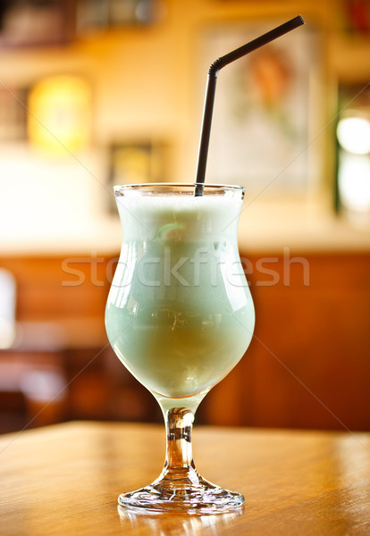 Azul cóctel café expreso brandy hielo restaurante Foto stock © grafvision