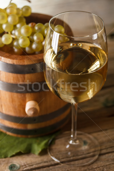 ガラス ワイン バレル ブドウ 背景 ストックフォト © grafvision