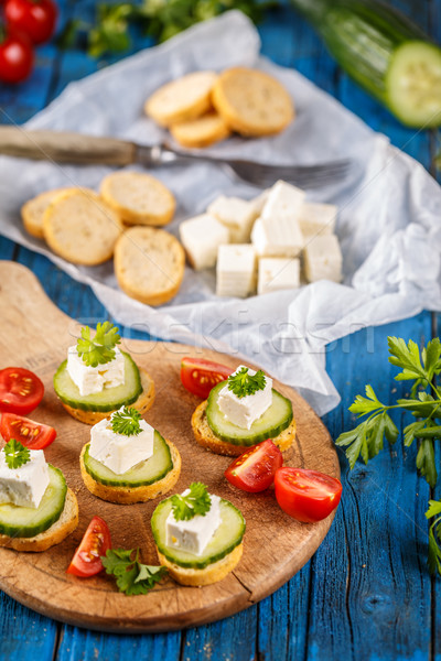 Saine mini sandwiches concombre Photo stock © grafvision