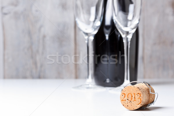 Champagne sughero vetro bottiglia vino metal Foto d'archivio © grafvision
