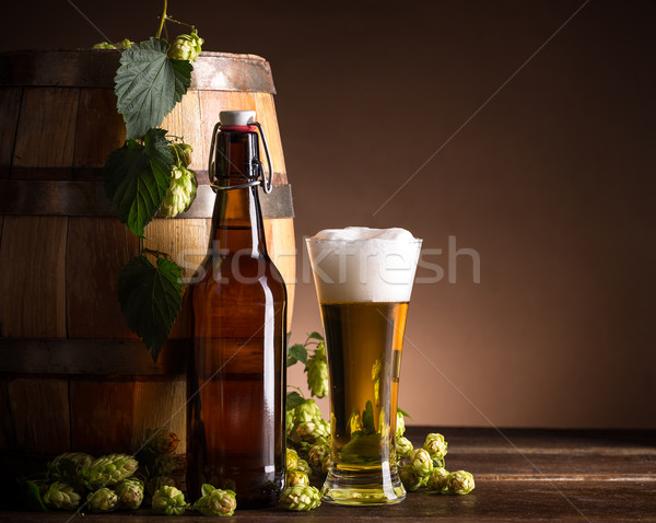 Beer glass and bottle Stock photo © grafvision