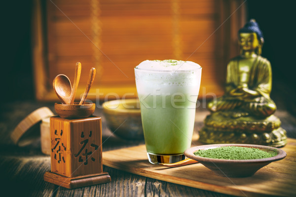 Green tea matcha latte Stock photo © grafvision
