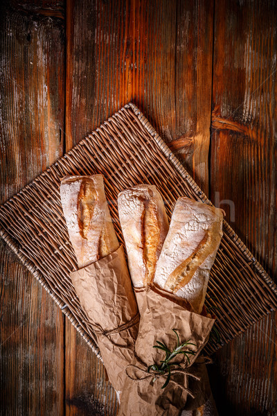 зерновых багет багеты деревенский древесины фон Сток-фото © grafvision