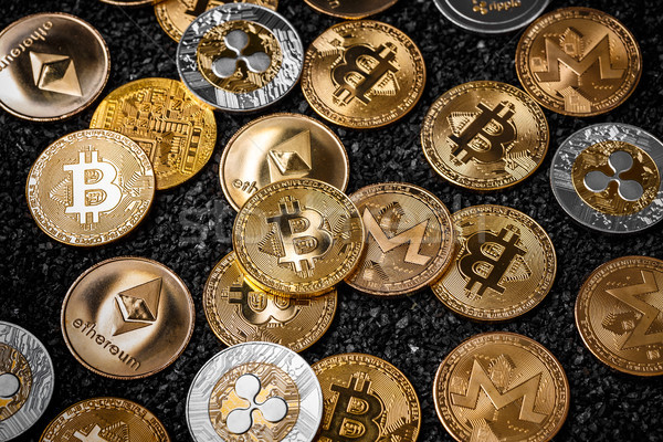 Stack of cryptocurrencies Stock photo © grafvision