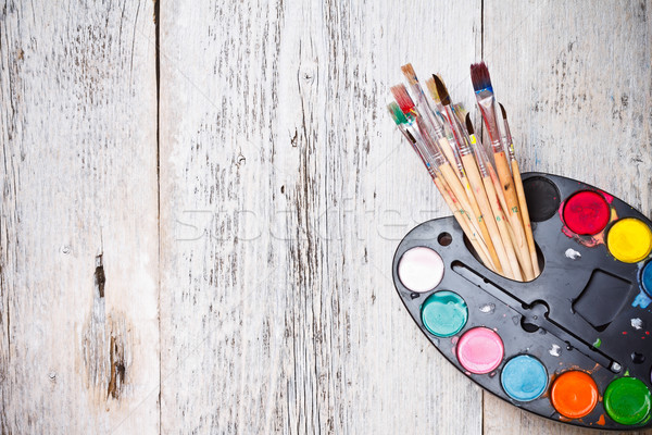 Stock photo: Watercolor paints set