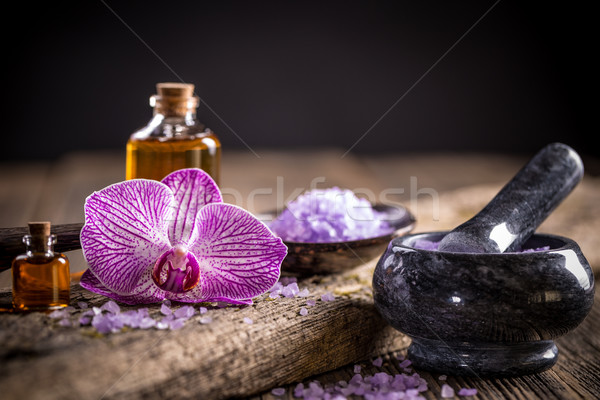 Aromaterapia tratamiento relajarse orquídeas sal Foto stock © grafvision