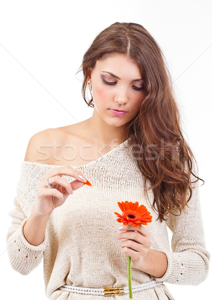 Woman with a flower  Stock photo © grafvision