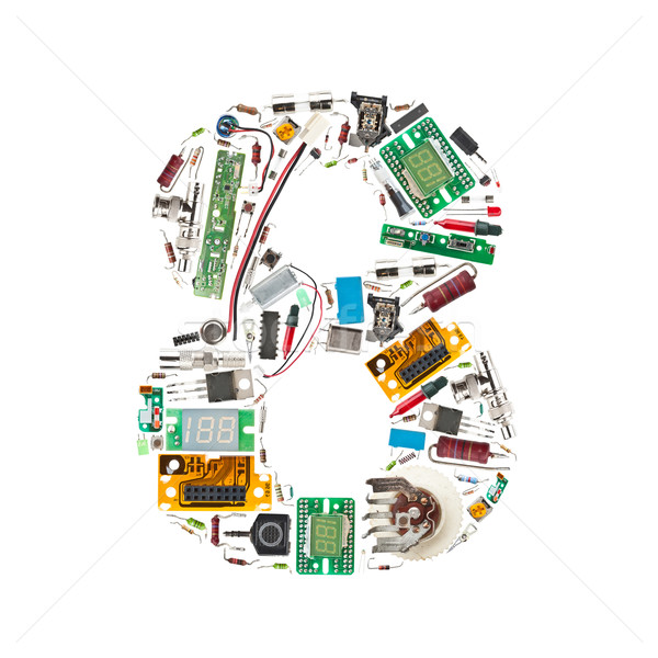 Number '8' made of electronic components Stock photo © grafvision