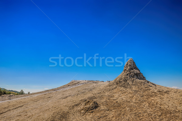Błoto wulkan Rumunia pustyni niebieski Zdjęcia stock © grafvision