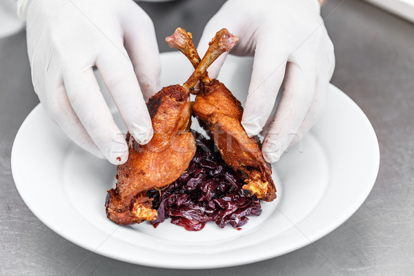 Roasted duck leg Stock photo © grafvision