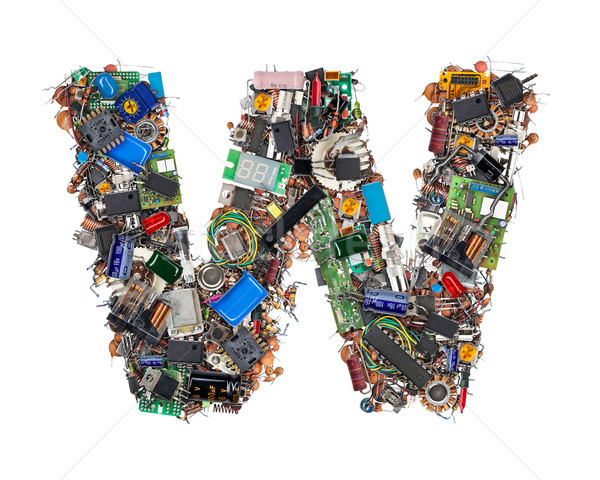 Letter W made of electronic components Stock photo © grafvision