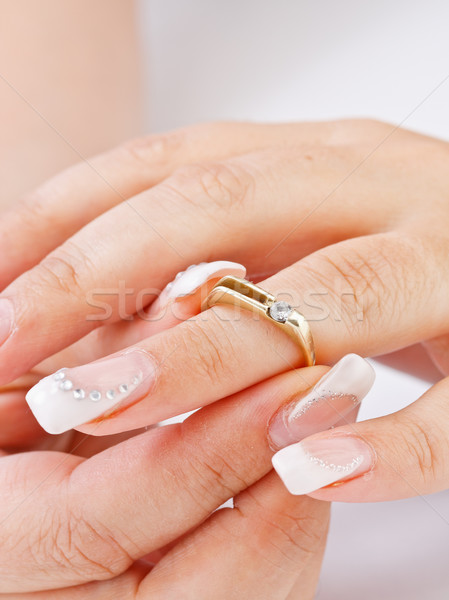 訂婚戒指 女子 婚禮 石 年輕 女 商業照片 © grafvision