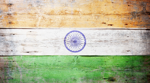 Foto d'archivio: Bandiera · India · verniciato · legno