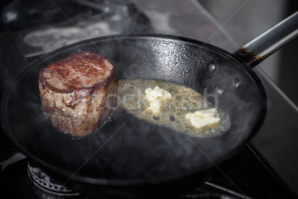 Stock fotó: Lédús · grillezett · steak · serpenyő · étel · étterem