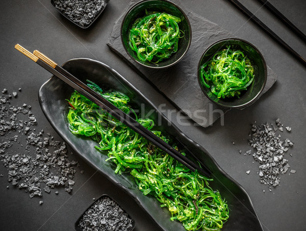 Stock photo: Seaweed wakame salad