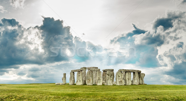 Stonehenge Anglia égbolt vihar romok vallásos Stock fotó © grafvision