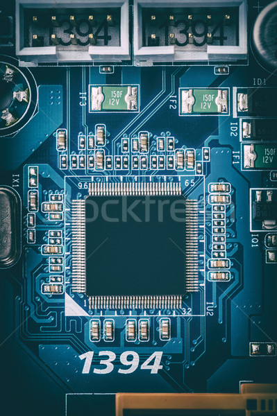 Microprocesador azul circuito integrado tecnología red Foto stock © grafvision