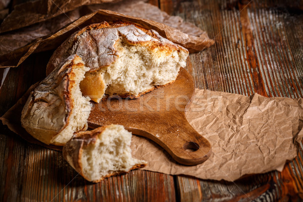 Roto pan pan madera alimentos mesa Foto stock © grafvision