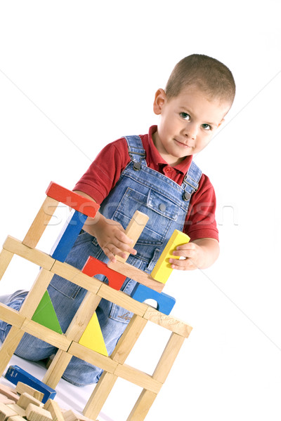 boy playing with blocks Stock photo © grafvision