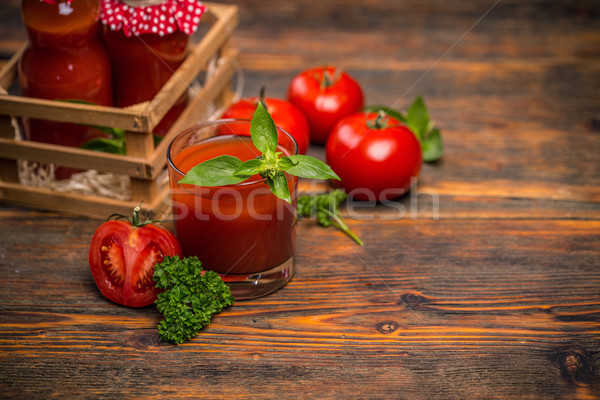 Tomatensap vol glas vers ruimte achtergrond Stockfoto © grafvision