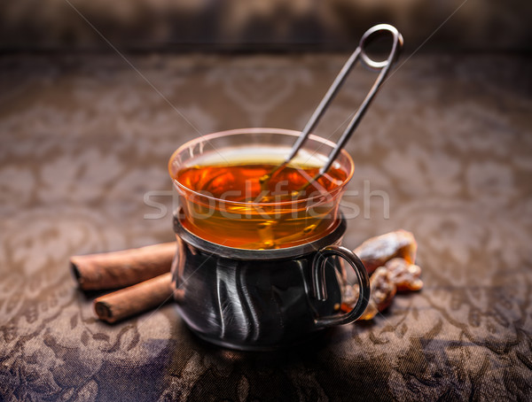 Foto stock: Vidro · turco · chá · vintage · comida · beber