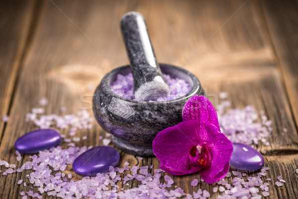 Orchid and bath salt Stock photo © grafvision