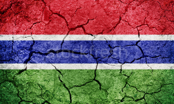 Stockfoto: Republiek · Gambia · vlag · drogen · aarde · grond