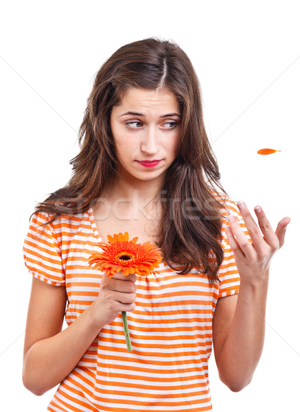 Teen girl with flower Stock photo © grafvision