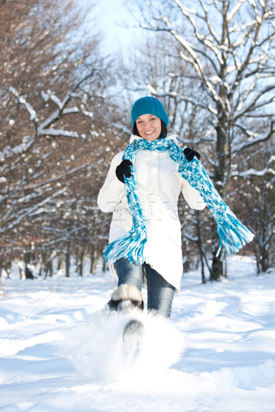 Mulher neve mulher jovem feliz moda diversão Foto stock © grafvision