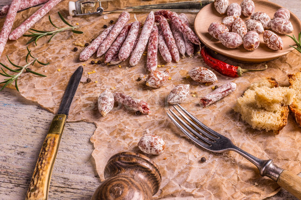 Set of salami sausages  Stock photo © grafvision