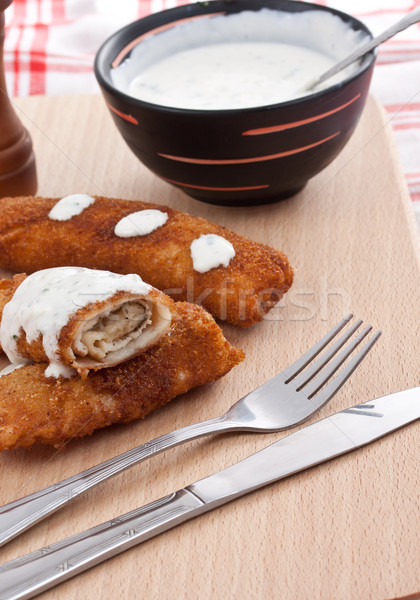 Pancake whit chicken roll Stock photo © grafvision
