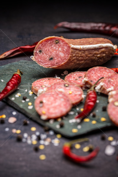 Sliced salami Stock photo © grafvision