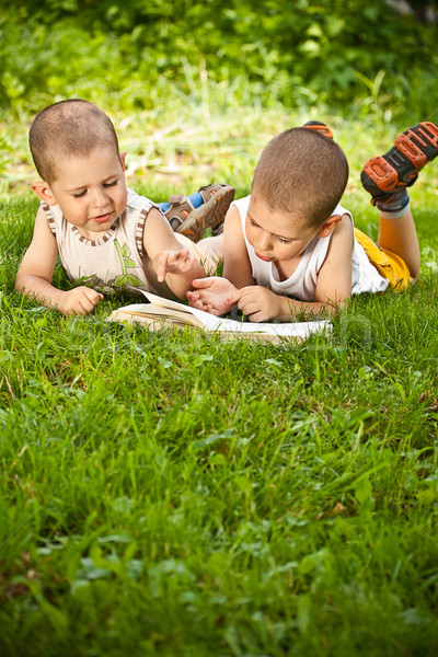 boys reads a book Stock photo © grafvision