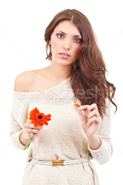 Young woman with flower Stock photo © grafvision