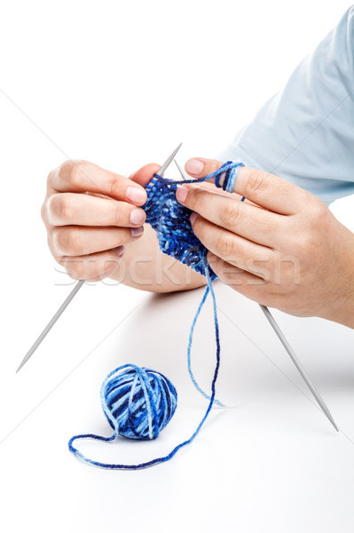 Knitting hands Stock photo © grafvision